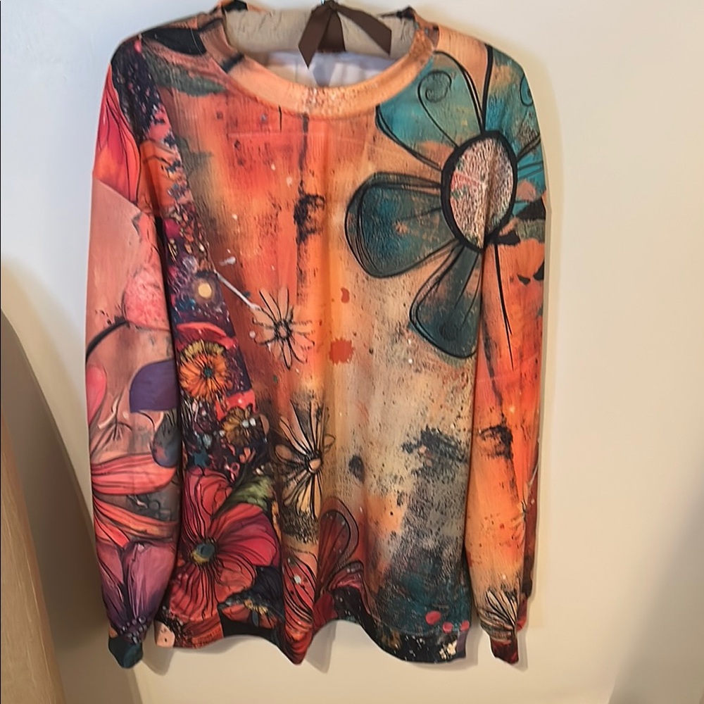 Floral Long Sleeve Top - Multicolor